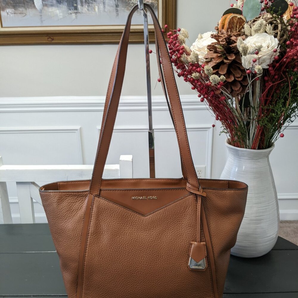 Michael Kors Whitney Brown Pebbled Leather Tote